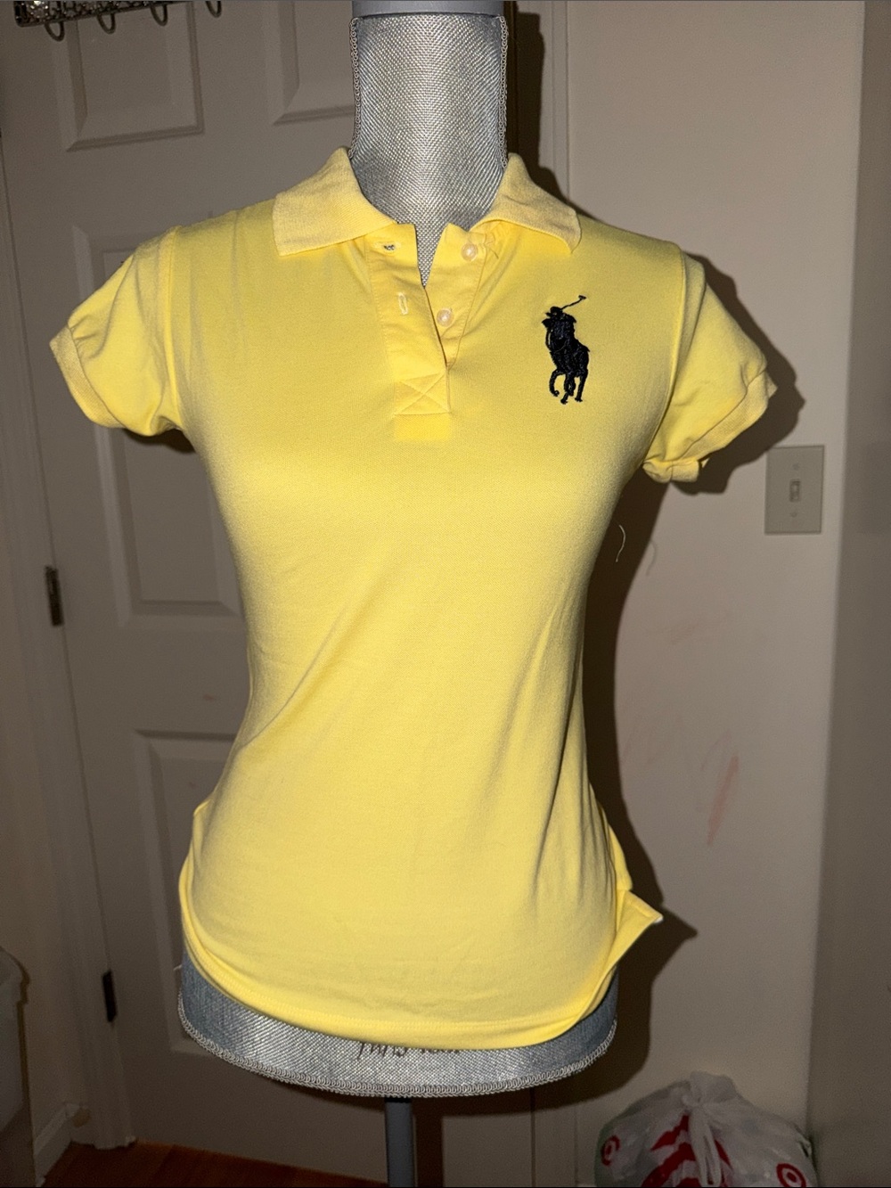 Ralph Lauren Yellow Polo Tee with Navy Pony